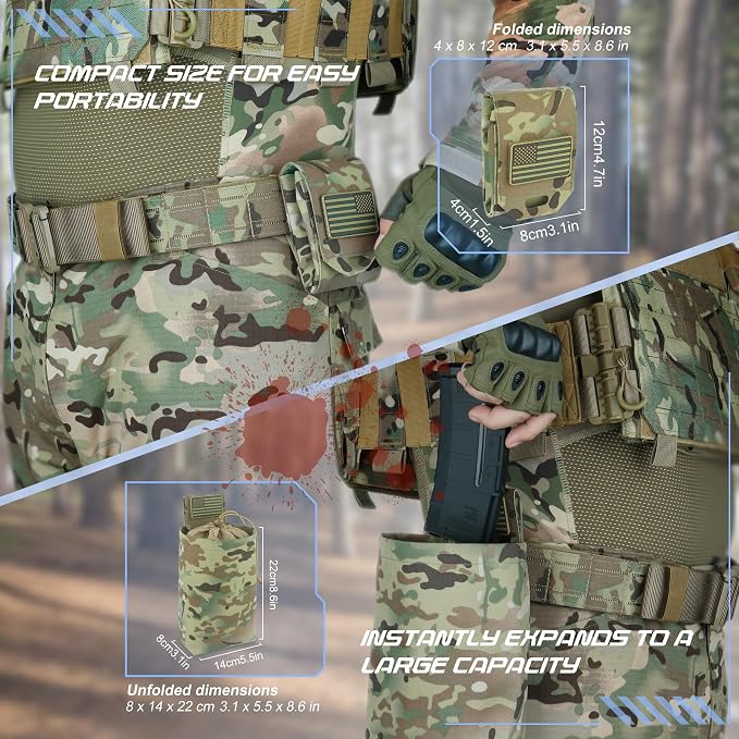 Tactical Dump Pouch for Battle Belt & MOLLE Systems | Foldable Mag Pouch - Image 4
