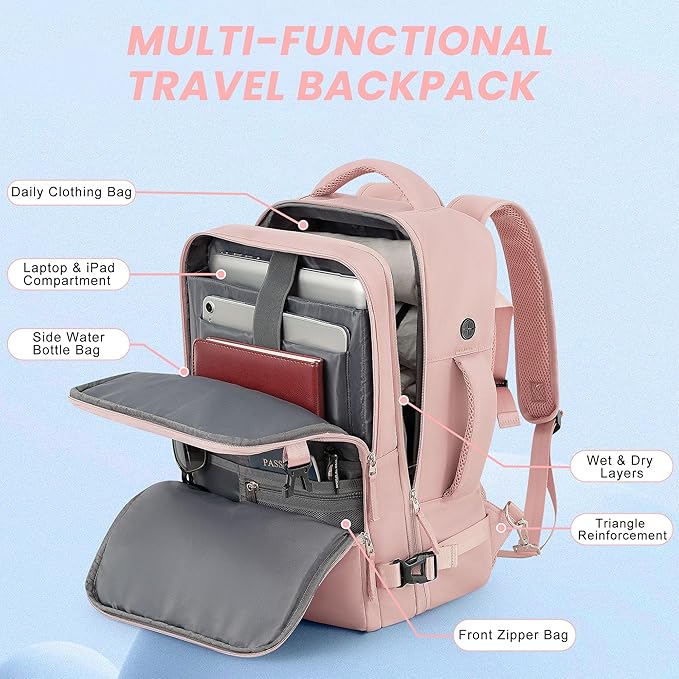 Sinaliy Travel Backpack for Women, Flight Approved Carry On Backpack - Image 5