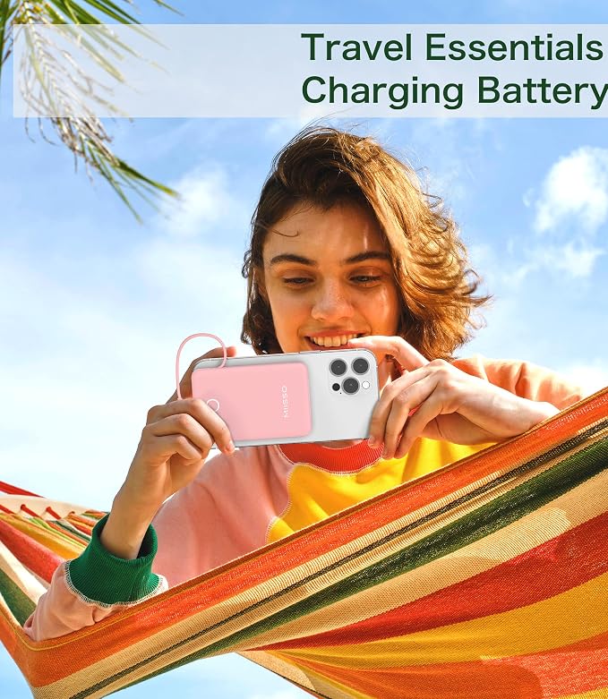 miisso 6000mah Ultra Slim Built in Cables Power Bank, Card Size Built in USB C - Image 6