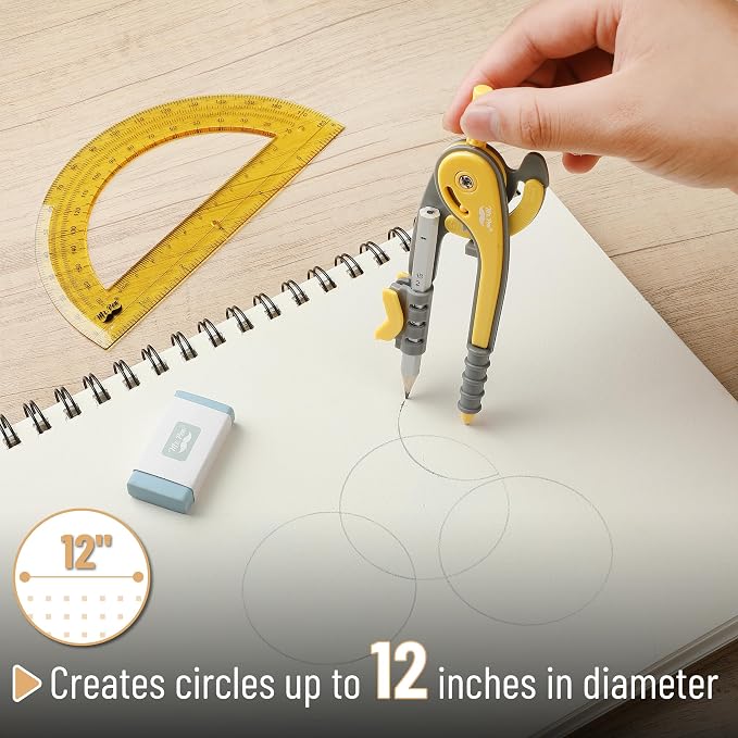 Mr. Pen- Geometry Compass and Protractor Set, 6 Inch Compass, 6 Inch Protractor - Image 3