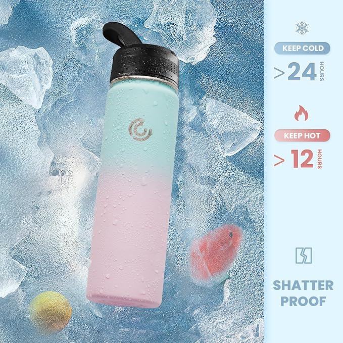 COKTIK 22oz Sports Water Bottle, Stainless Steel Water Bottle - Image 4