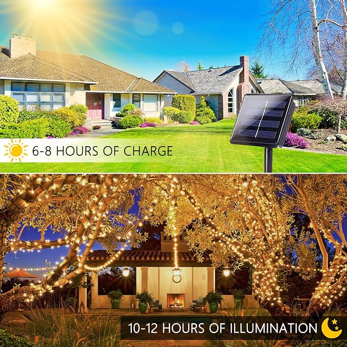 2 Pack 480 LED Solar String Lights - Image 2