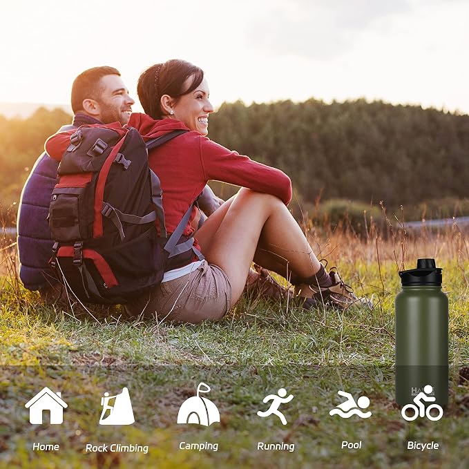 HASLE OUTFITTERS 32 oz Insulated Water Bottle Stainless Steel Double Walled - Image 6