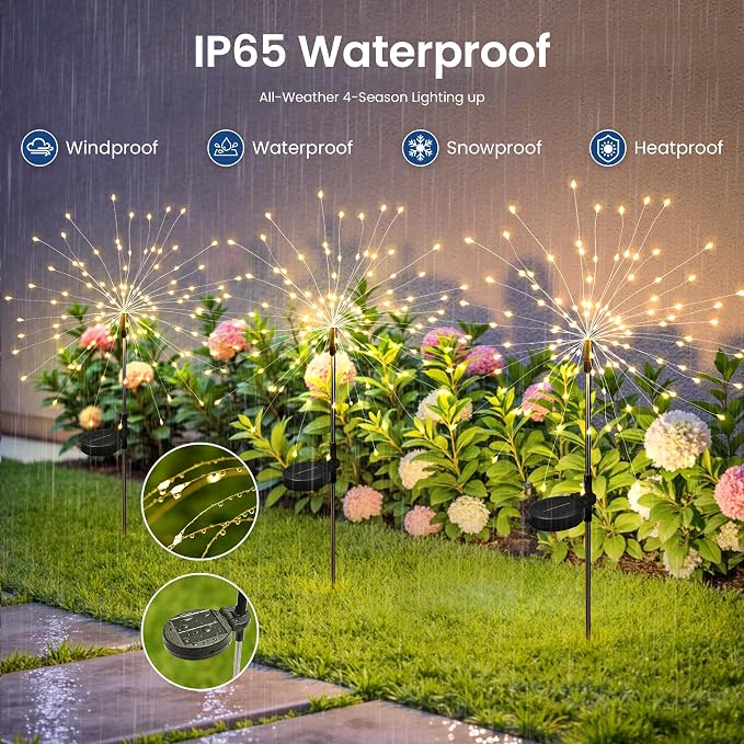 Solar Lights Outdoor, 120LED 4pack Fairy Garden Lights Decor - Image 6
