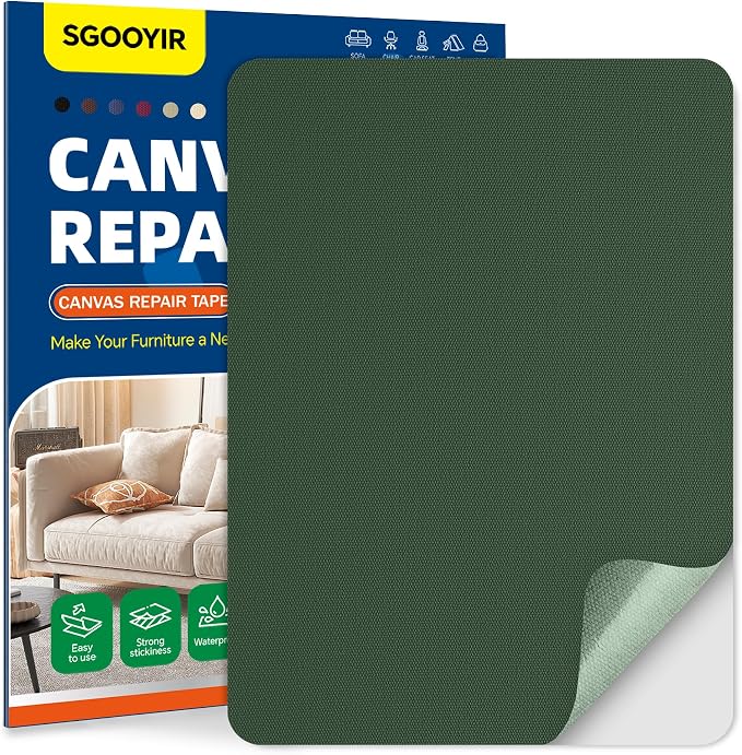 Self-Adhesive Canvas Repair Tape, 8.3" x 11" Waterproof Canvas Repair Patch by Sgooyir