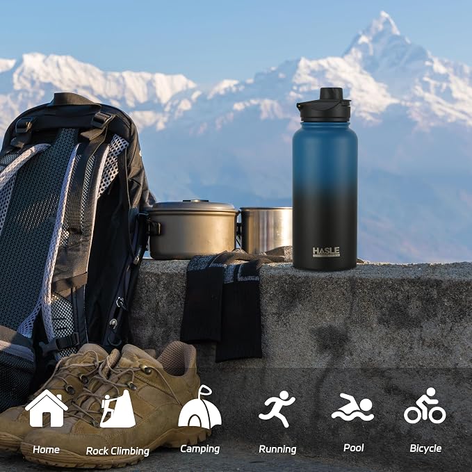 HASLE OUTFITTERS 32 oz Insulated Water Bottle Stainless Steel Double Walled - Image 6