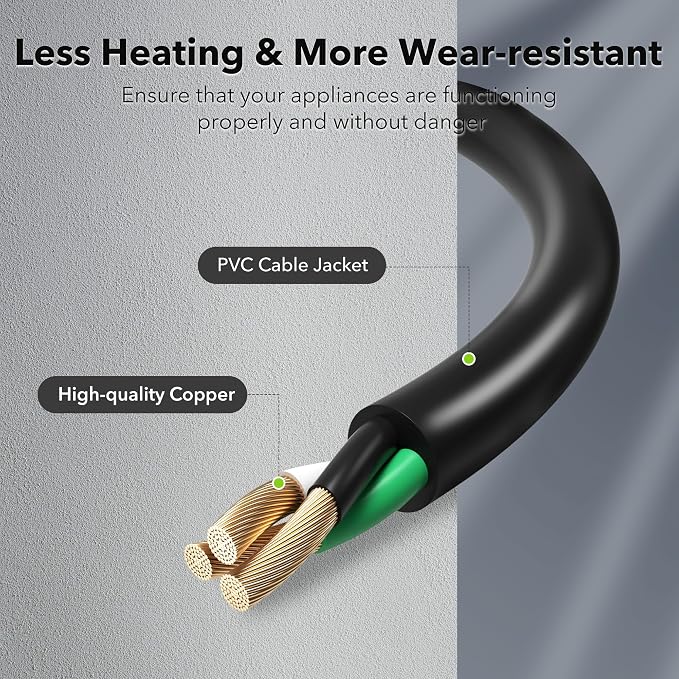 BN-LINK 6ft Indoor Outdoor Extension Cord 16/3 SJTW, 3 Pack, Weather Resistant - Image 3