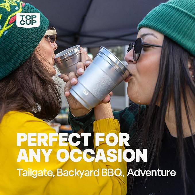 Top Cup – 16 Ounce, Reusable Aluminum Party Cups | Stealth Design | Cold-Holding - Image 4