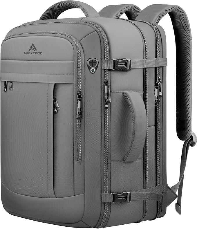 AREYTECO Carry On Backpack, 50L Extra Travel Laptop Backpack by AREYTECO
