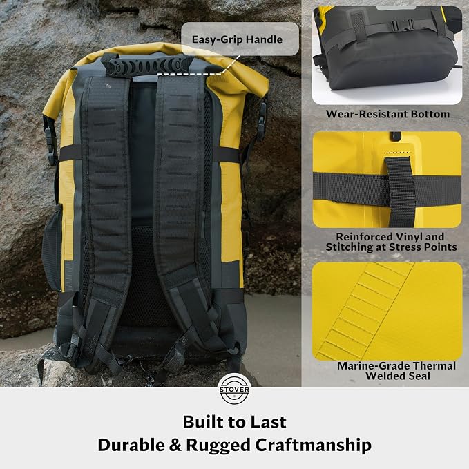 STOVER 5/10/25/30/40/55L Waterproof Dry Bag- Roll-Top Backpack w/Phone Case- - Image 6