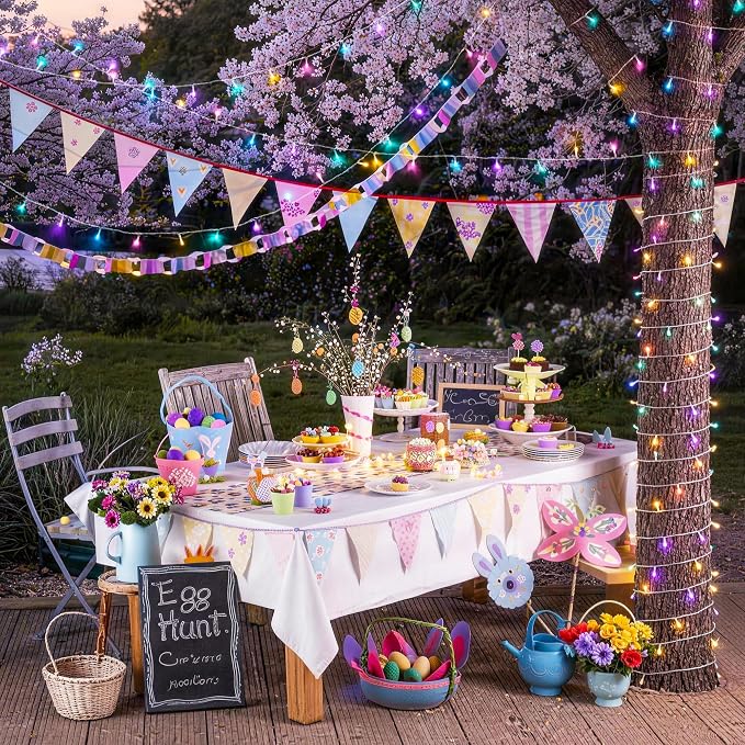 JMEXSUSS 33ft 100 LED Easter Lights Battery Operated, Outdoor Indoor Pastel - Image 7