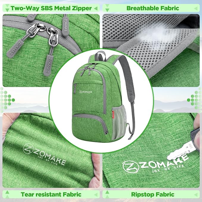ZOMAKE Ultra Lightweight Packable Backpack 25L, Small Foldable Backpacks Hiking - Image 4