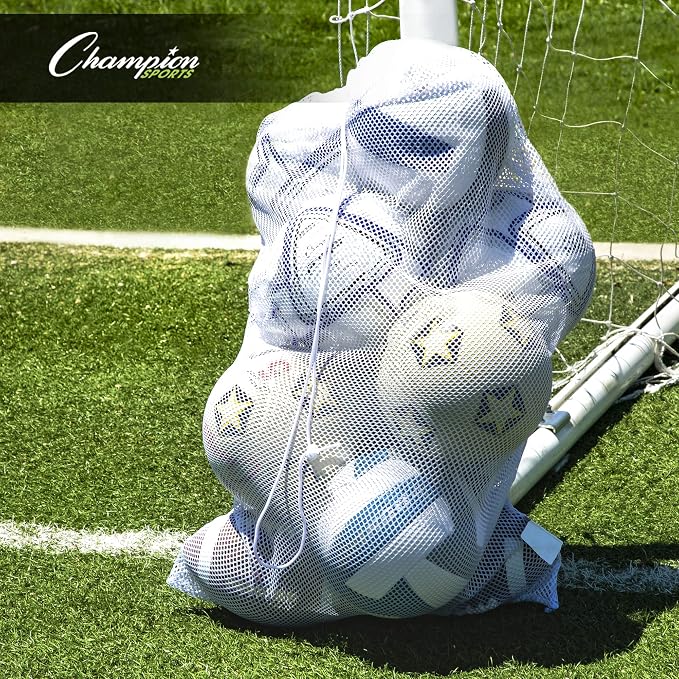 Champion Sports Mesh Equipment Bag – Heavy-Duty Nylon Drawstring Bag - Image 8