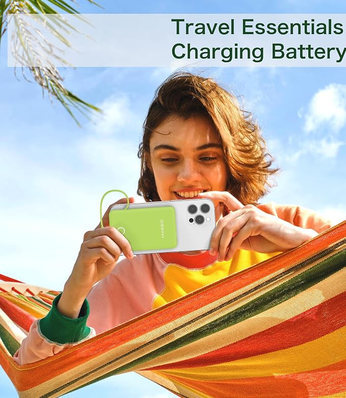 miisso 6000mah Ultra Slim Built in Cables Power Bank, Card Size Built in USB C - Image 7