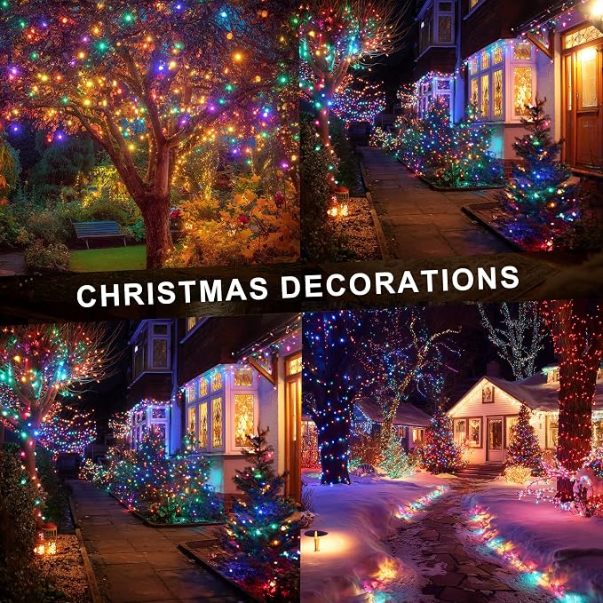Dazzle Bright Christmas String Lights, 600 LED 196 FT Waterproof Green Wire - Image 4