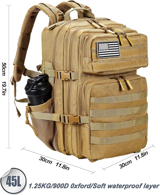 LHI Military Tactical Backpack for Men and Women 45L Army 3 Days Assault Pack - Image 2