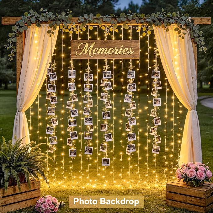 JMEXSUSS 300 LED Remote Control Curtain Lights, Plug in Fairy Curtain Lights - Image 9