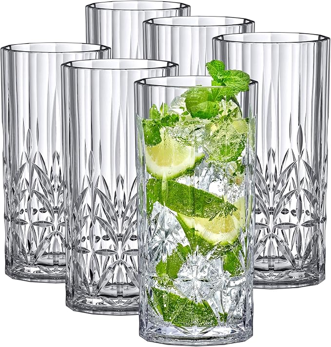 Amazing Abby - Vika - 18-Ounce Plastic Highball Glasses, Plastic Cocktail by AmazingAbby