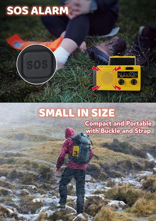 Kaito Voyager Solar Crank AM/FM & NOAA Weather Radio, Rechargeable 4000 mAh - Image 4