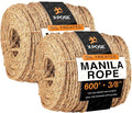 Manila Rope - 3/8 Inch 600' - 3 Strand Cordage Twisted Braided Rope - Thick by XposeSafety