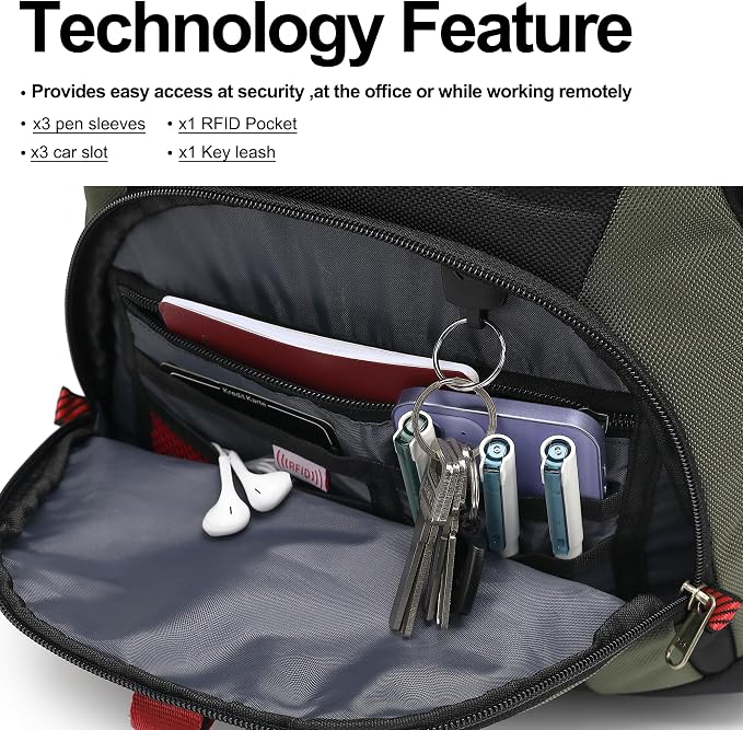 Boavan Laptop Backpack for men, 17.3 inch Laptop Bag - Image 3