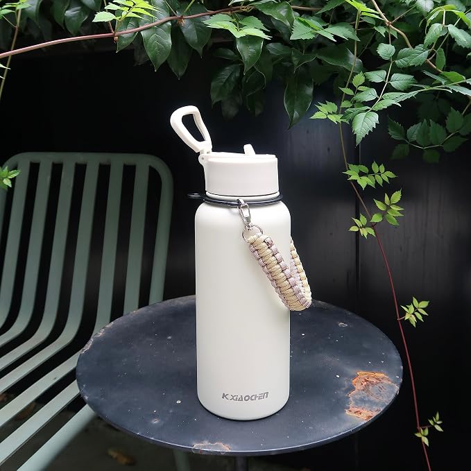 KXIAOCHEN Insulated Water Bottle, Stainless Steel Water Bottle, 2 Lids - Image 6