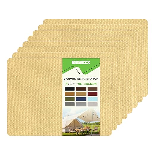 Besezx Canvas Repair Patch, Outdoor Gear Patch, 7.87x5.9 Inches 8PCS, by Besezx