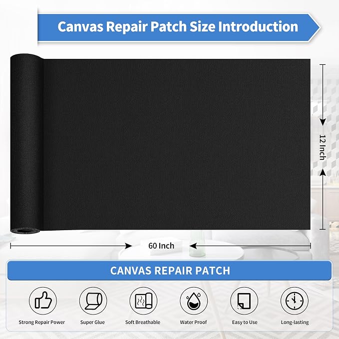 KING MOUNTAIN Canvas Repair Tape, Outdoor Gear Patch, 12×60 Inches, Waterproof - Image 4