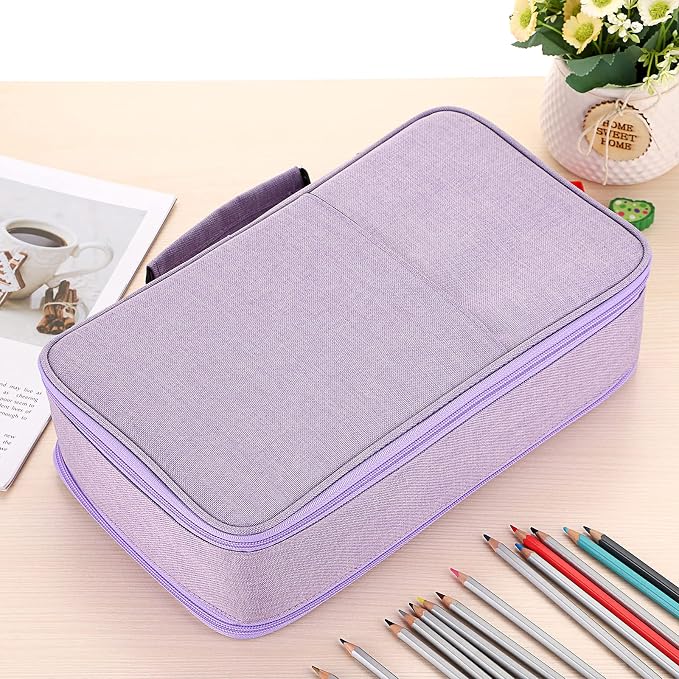BTSKY Colored Pencil Case 360 Slots Pen Pencil Bag Organizer High Capacity Pens - Image 3