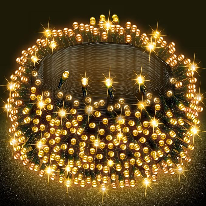 Dazzle Bright Warm White Christmas String Lights, 164ft 2000 LED Waterproof by DazzleBright