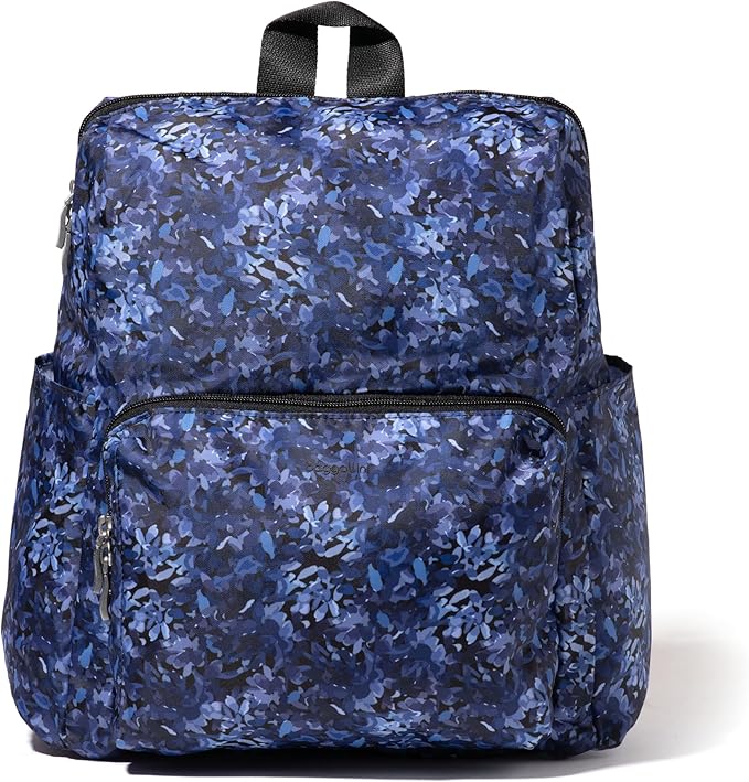 Baggallini Women's Carryall Packable Backpack, Indigo Petal by baggallini