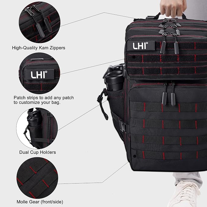 LHI Military Tactical Backpack for Men and Women 45L Army 3 Days Assault Pack - Image 5