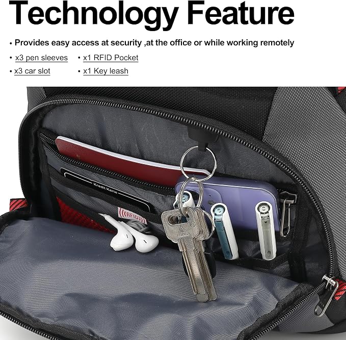 Boavan Laptop Backpack for men, 17.3 inch Laptop Bag - Image 3