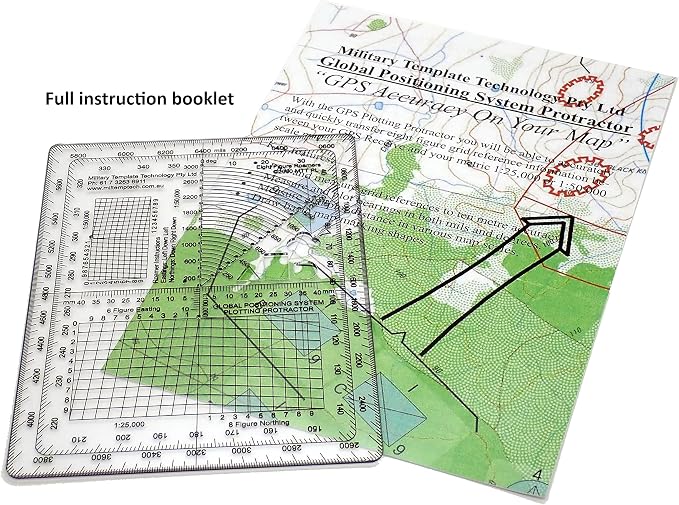 GPS Map Plotting Protractor — Military Map Marking | Coordinate Scale | Degrees - Image 6