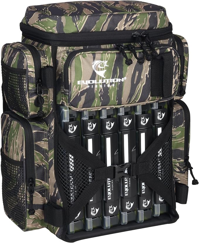 Evolution Fishing Drift Series Tackle Backpack, Outdoor Rucksack w/ 6 Fishing - Image 4