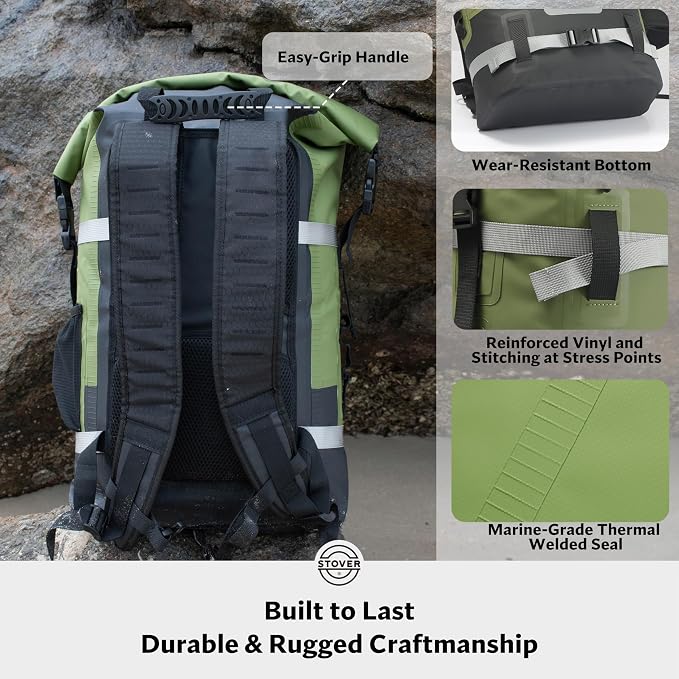 STOVER 5/10/25/30/40/55L Waterproof Dry Bag- Roll-Top Backpack w/Phone Case- - Image 6