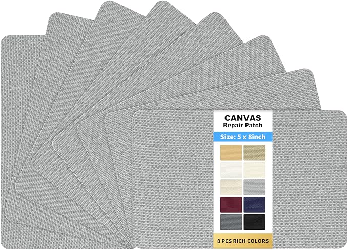 KING MOUNTAIN Canvas Repair Patch 5×8 Inch 8 Pcs Self-Adhesive Waterproof by ForABetterHomeLife