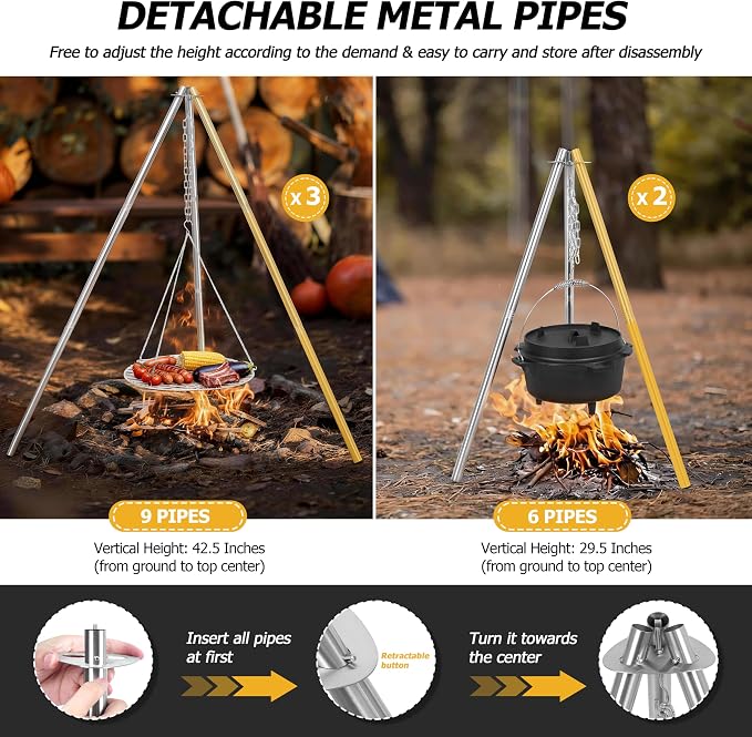 Stainless Steel Campfire Tripod - Image 3