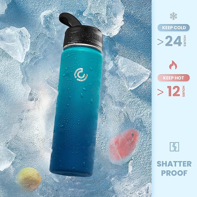 COKTIK 22oz Sports Water Bottle, Stainless Steel Water Bottle - Image 4