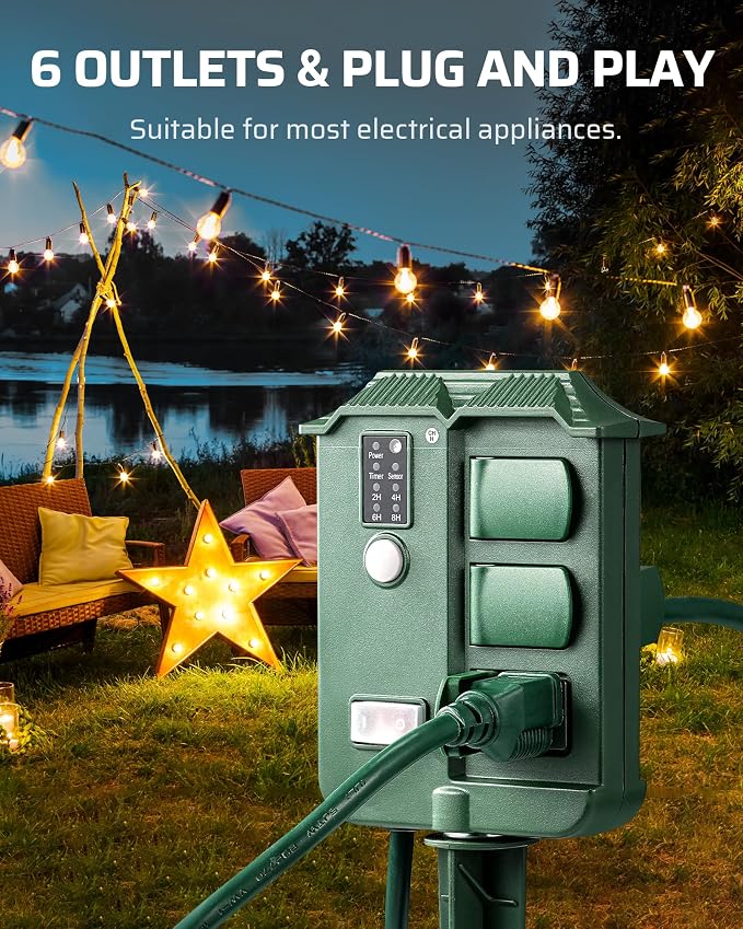 DEWENWILS Outdoor Power Stake Timer, Waterproof Outdoor Timer - Image 5