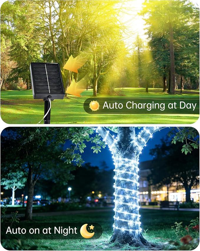MERRIMAX M Solar Rope Lights Outdoor, 72FT 200LED Solar String Lights - Image 4