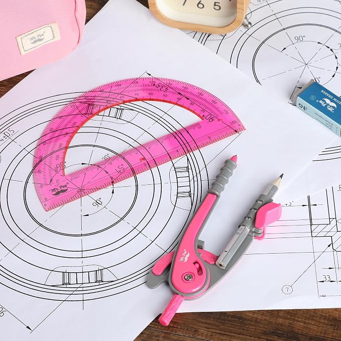 Mr. Pen- Geometry Compass and Protractor Set, 6 Inch Compass, 6 Inch Protractor - Image 6
