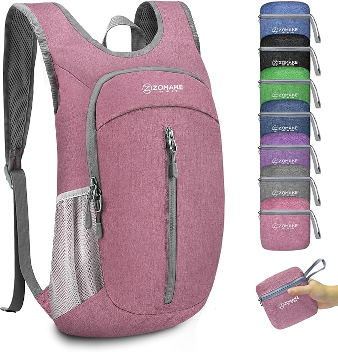 ZOMAKE 10L Ultra Lightweight Packable Backpack, Small Daypack Light Foldable by ZOMAKE