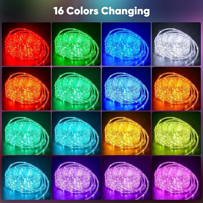 Minetom Color Changing Rope Lights Outdoor, 33FT 100 LED String Lights - Image 2