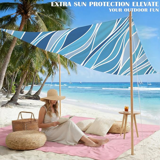 Famstar Beach Blanket Oversized Extra Large 78" X 81", Waterproof Sandproof - Image 3