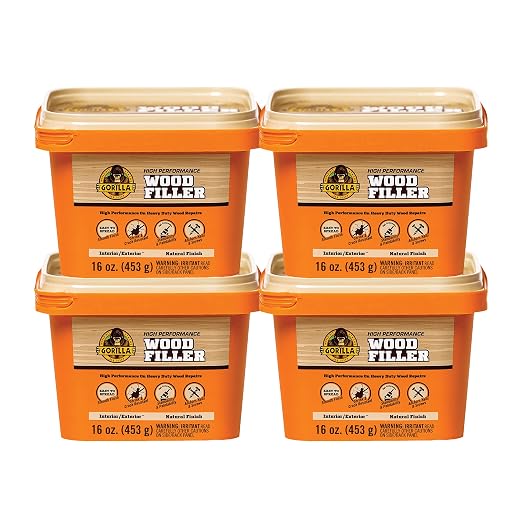 Gorilla All Purpose Wood Filler, Natural Finish, 16 Ounce Tub by Gorilla