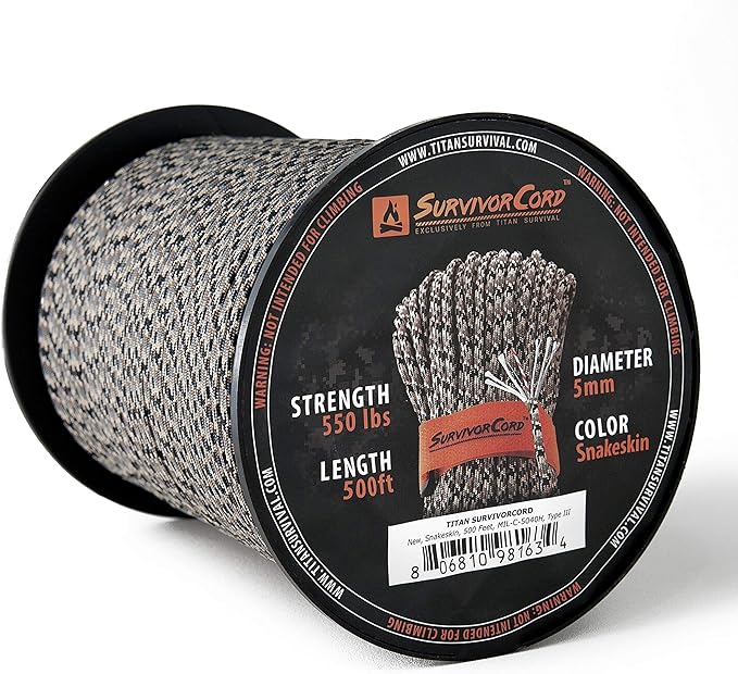 TITAN Survival Patented Paracord 550 - 25ft by SurvivorCord