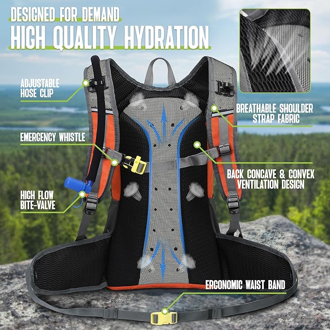 N NEVO RHINO Hydration Backpack, 18L Multipurpose Hiking Backpack - Image 4