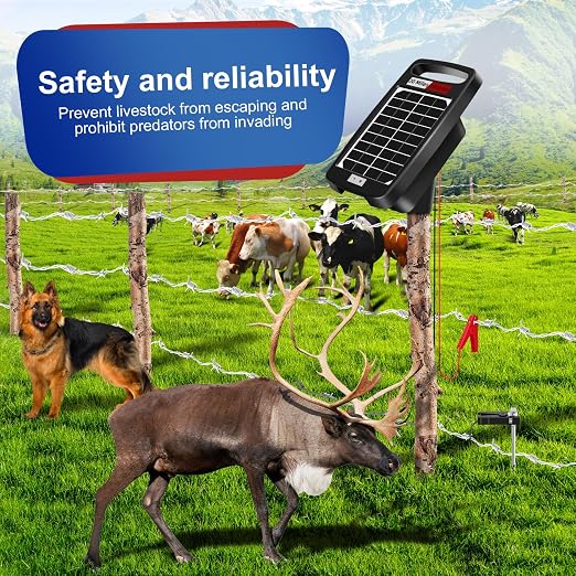 20 Miles Solar Powered Electric Fence Charger – 0.32J Output, 24/7 Day/Night - Image 5