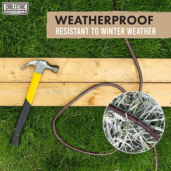 Brown Outdoor Extension Cord 50 ft, 16/3 Heavy Duty Cable - Image 4